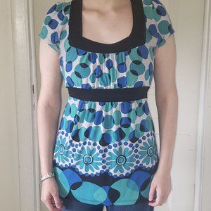 Multi-Blue Polka Dots Blouse